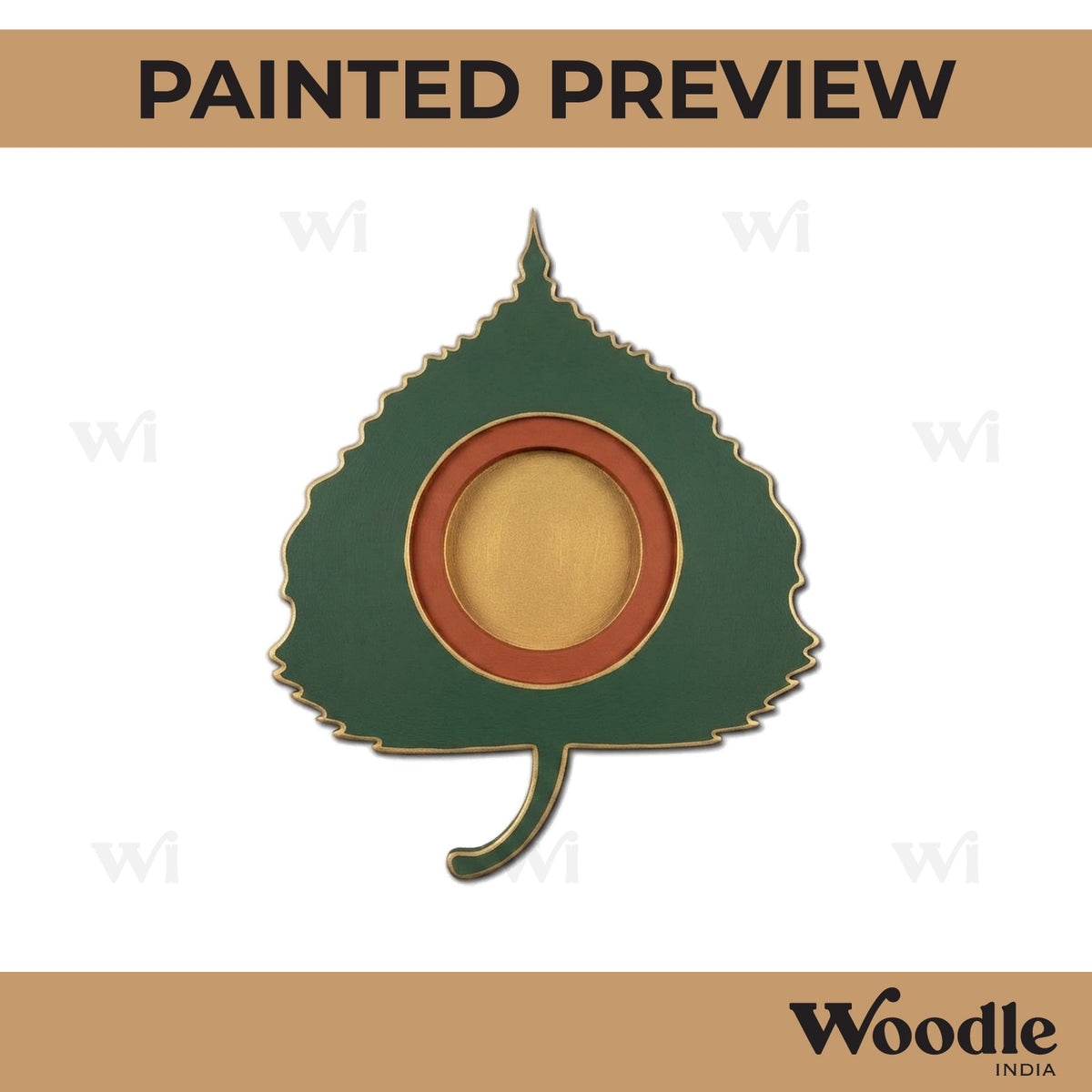 Leaf Diya Tealight Holder MDF Design 3