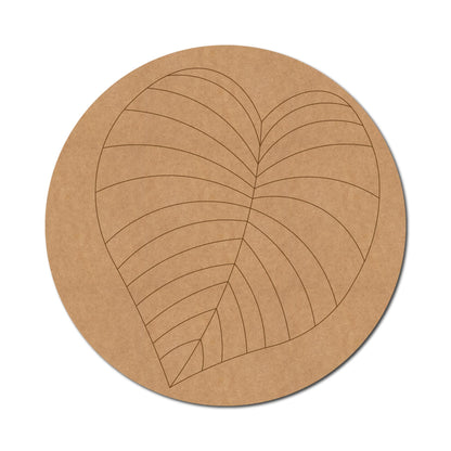 Leaf Pre Marked Round MDF Design 1