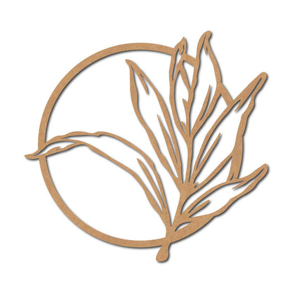 Leaf Round Cutout MDF Design 1