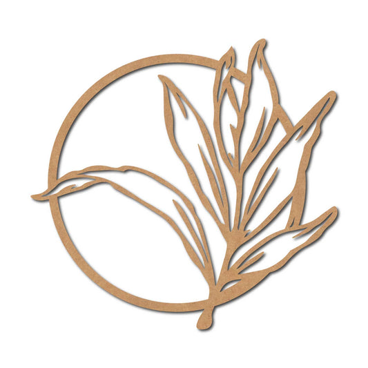 Leaf Round Cutout MDF Design 1