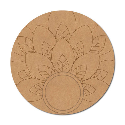 Leaves Diya Tealight Holder Pre Marked MDF Design 2