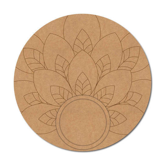 Leaves Diya Tealight Holder Pre Marked MDF Design 2