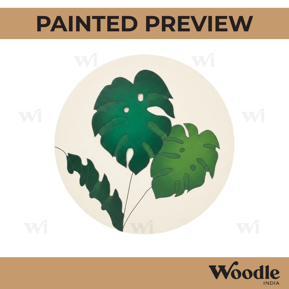 Leaves Pre Marked Round MDF Design 1