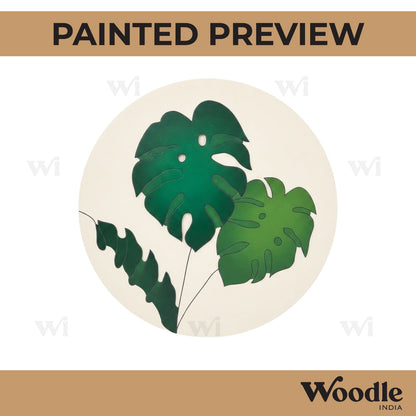 Leaves Pre Marked Round MDF Design 1