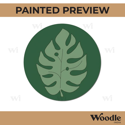Leaves Pre Marked Round MDF Design 3