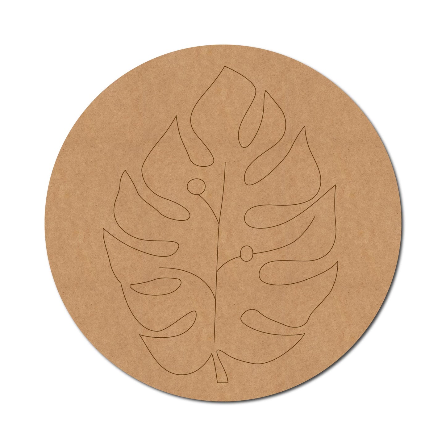 Leaves Pre Marked Round MDF Design 3