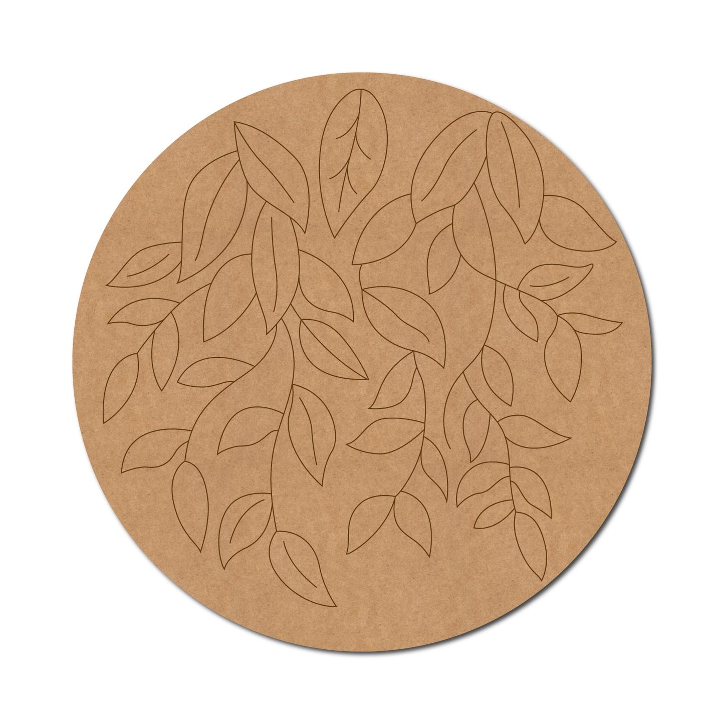 Leaves Pre Marked Round MDF Design 5