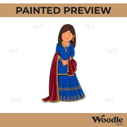 Lehenga Woman Pre Marked MDF Design 1