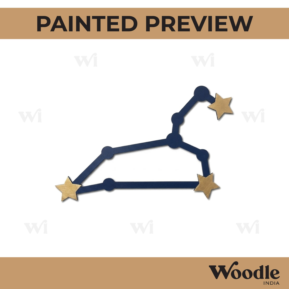 Leo Constellation Zodiac Style Cutout MDF Design 1