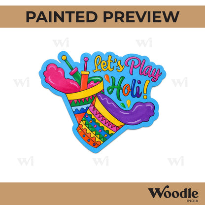 Let's Play Holi Pre Marked Base MDF Design 1