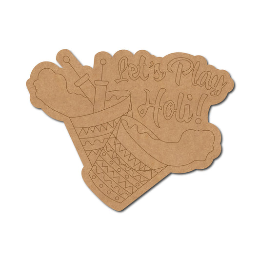 Let's Play Holi Pre Marked Base MDF Design 1