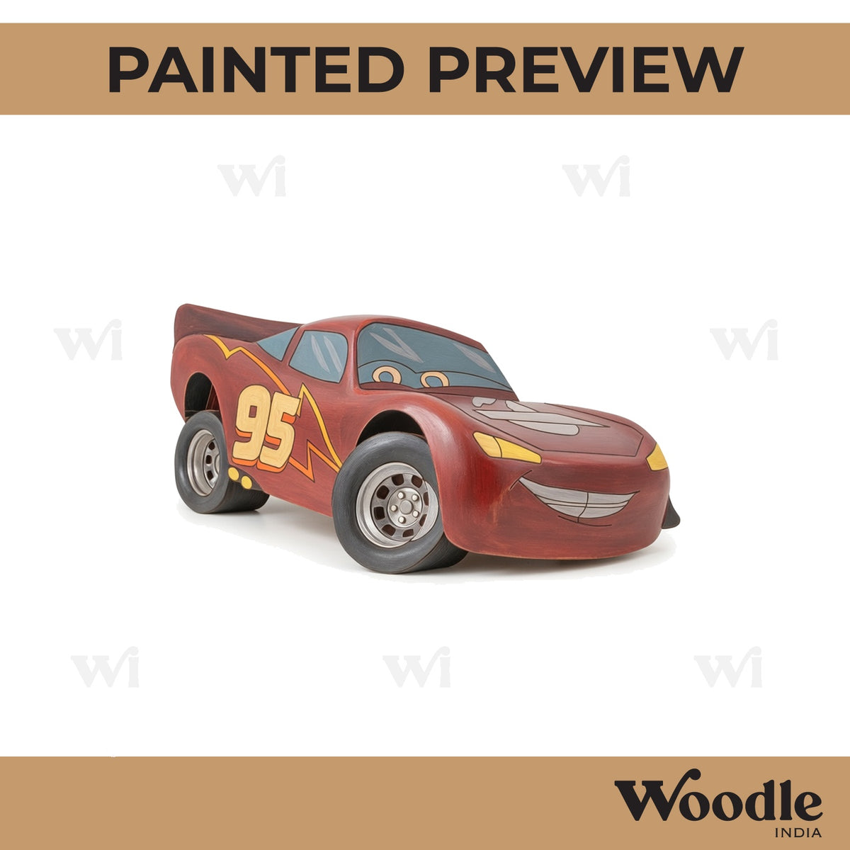 Lightning McQueen Car Cartoon Pre Marked MDF Design 1