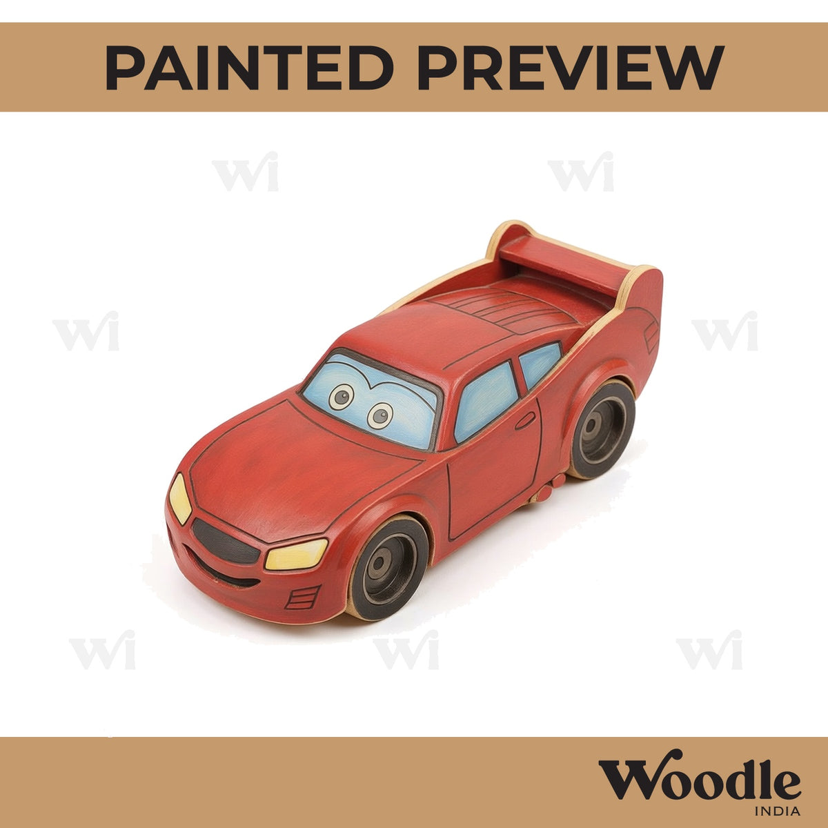 Lightning McQueen Car Cartoon Pre Marked MDF Design 2