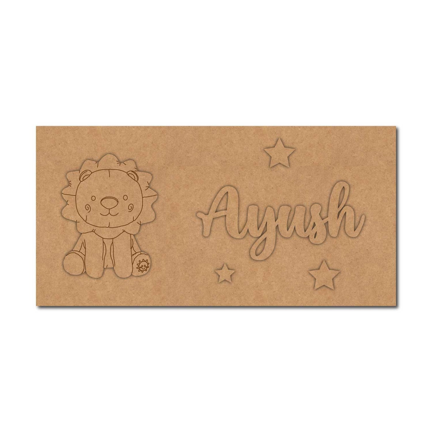 Lion Kids Nameplate MDF Design 1