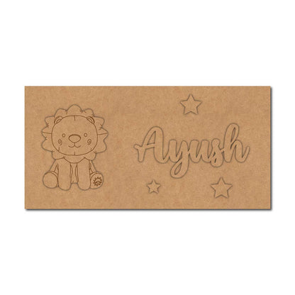 Lion Kids Nameplate MDF Design 1