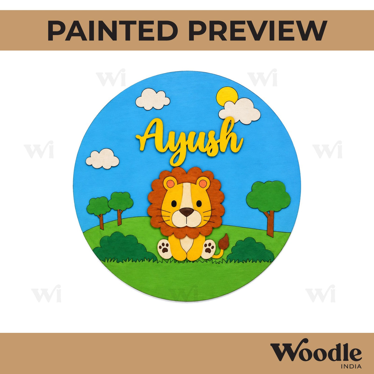 Lion Nameplate MDF Design 3