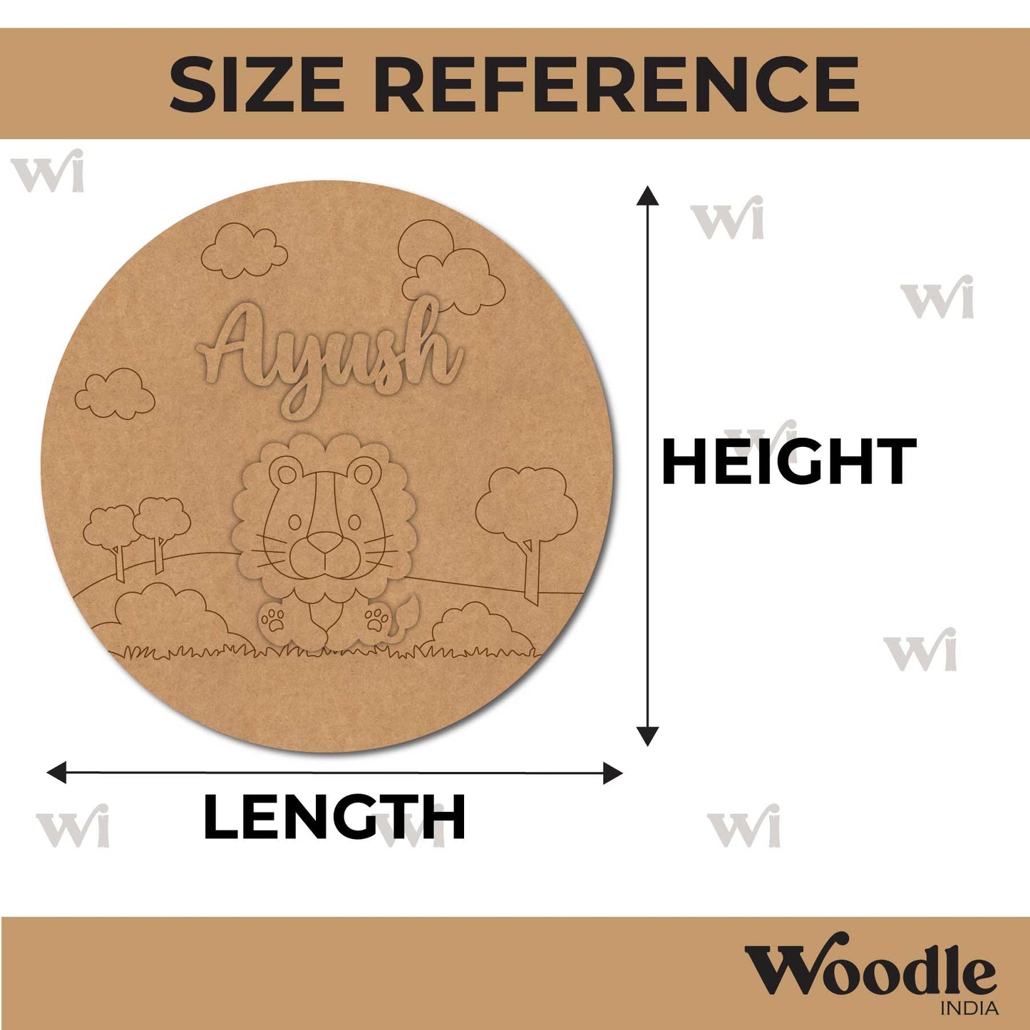 Lion Nameplate MDF Design 3