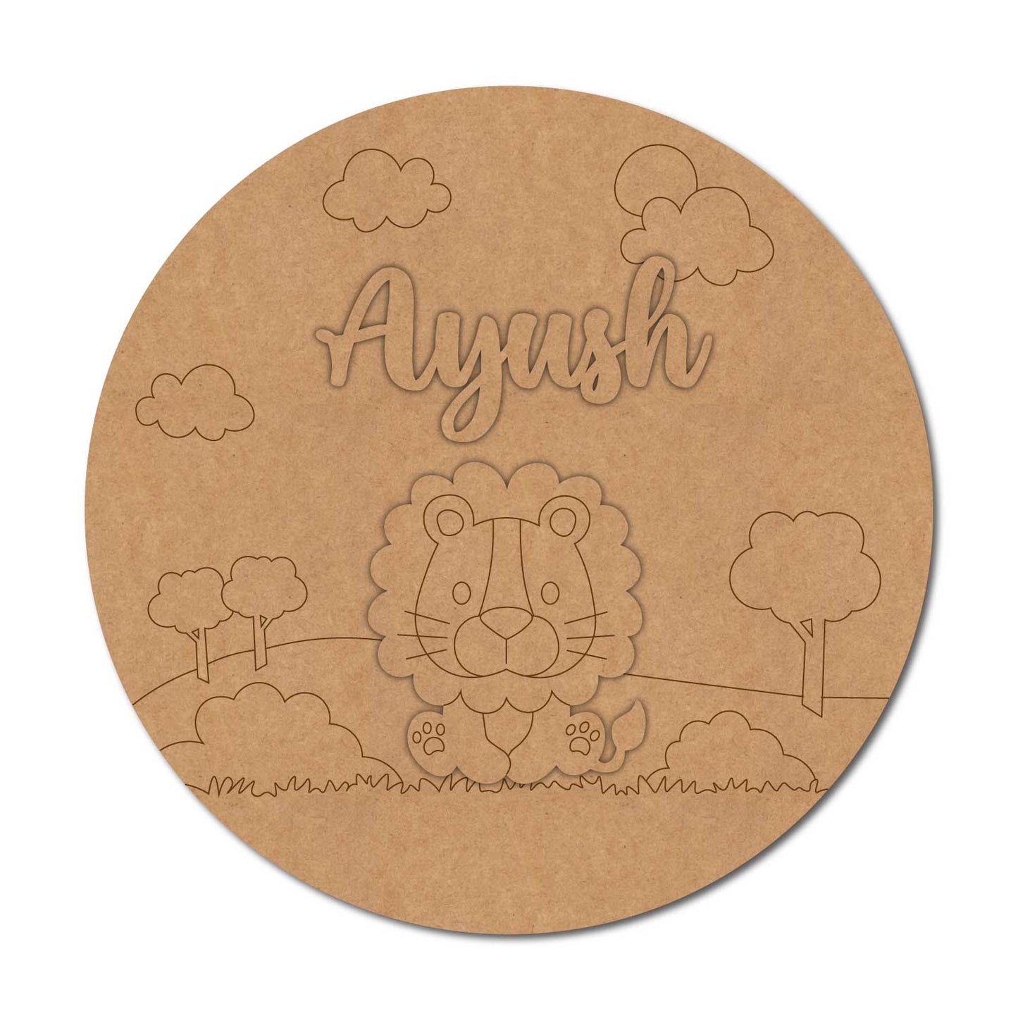 Lion Nameplate MDF Design 3