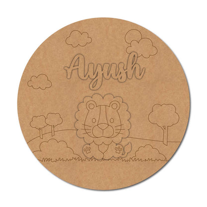 Lion Nameplate MDF Design 3