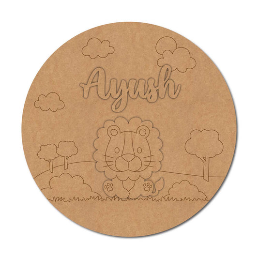 Lion Nameplate MDF Design 3