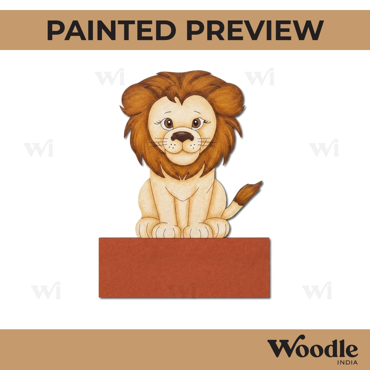 Lion Nameplate Pre Marked MDF Design 1