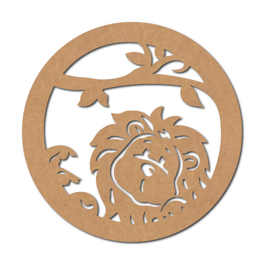 Lion Round Cutout MDF Design 1