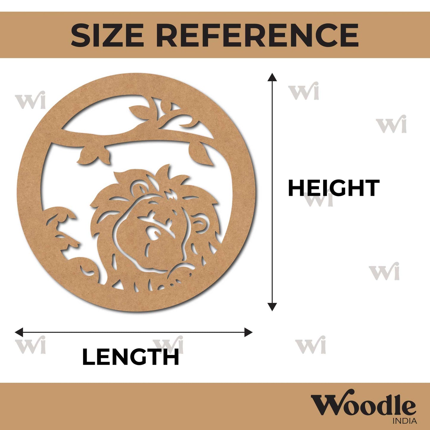 Lion Round Cutout MDF Design 1