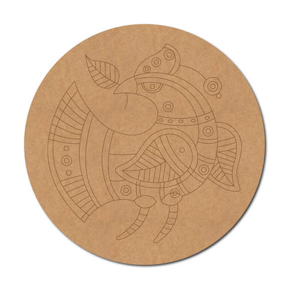 Lippan Art Peacock Pre Marked Round MDF Design 1