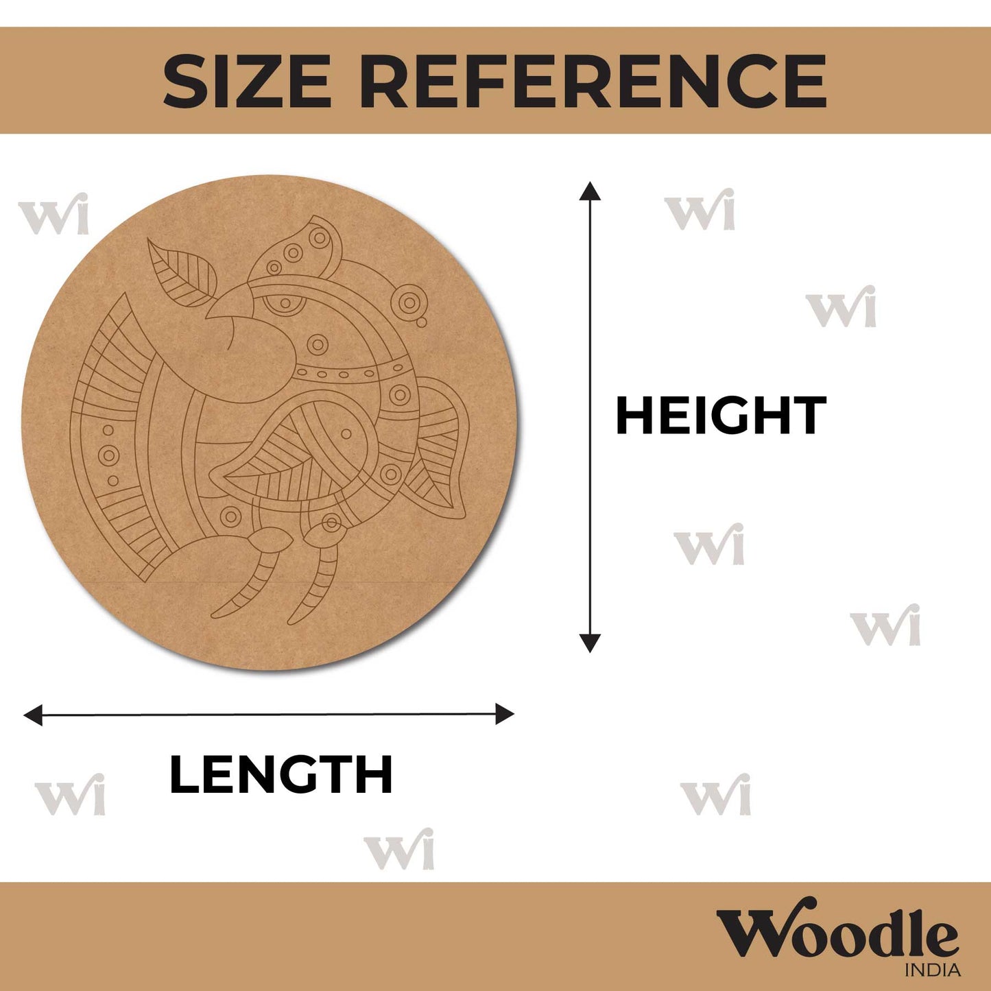 Lippan Art Peacock Pre Marked Round MDF Design 1