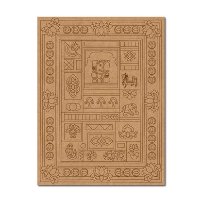 Lippan Ganesha Lotus Pre Marked Base MDF Design 2