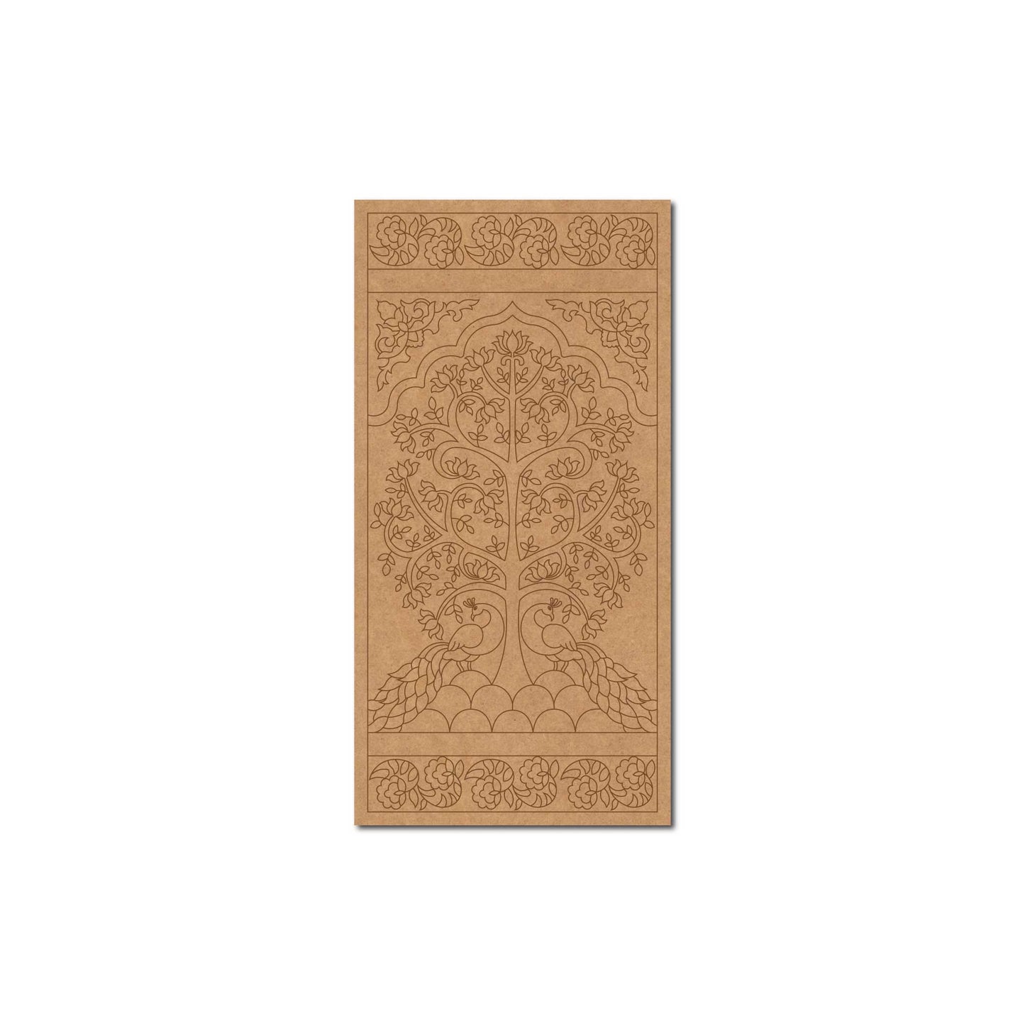 Lippan Peacock Tree Pre Marked Base MDF Design 1