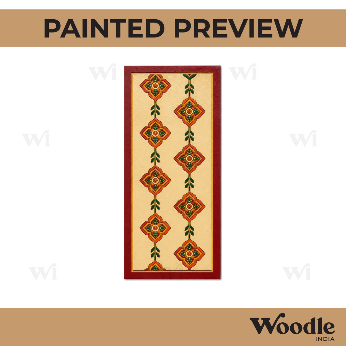 Lippan Rectangle Damask Pattern Pre Marked MDF Design 1