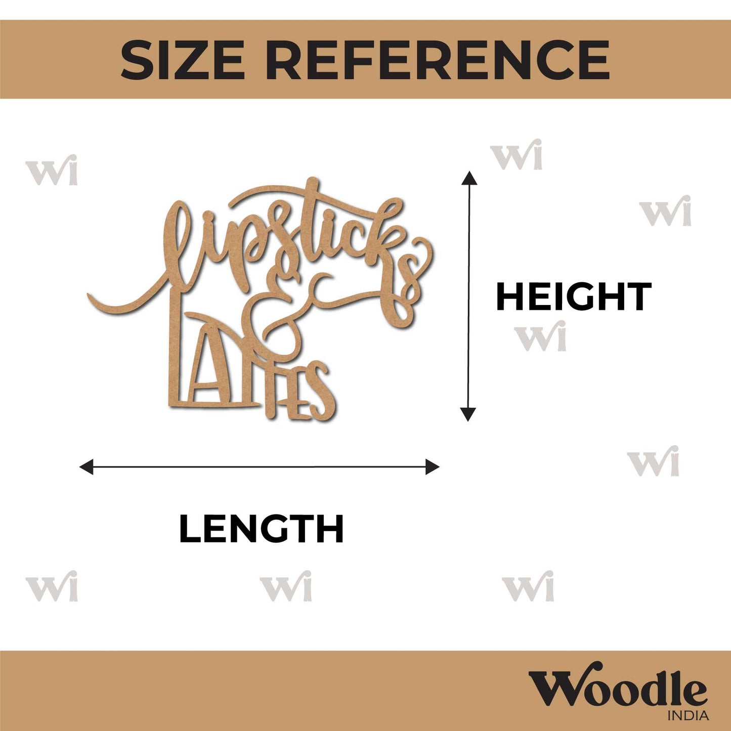Lipstick & Lattes Text Cutout MDF Design 1