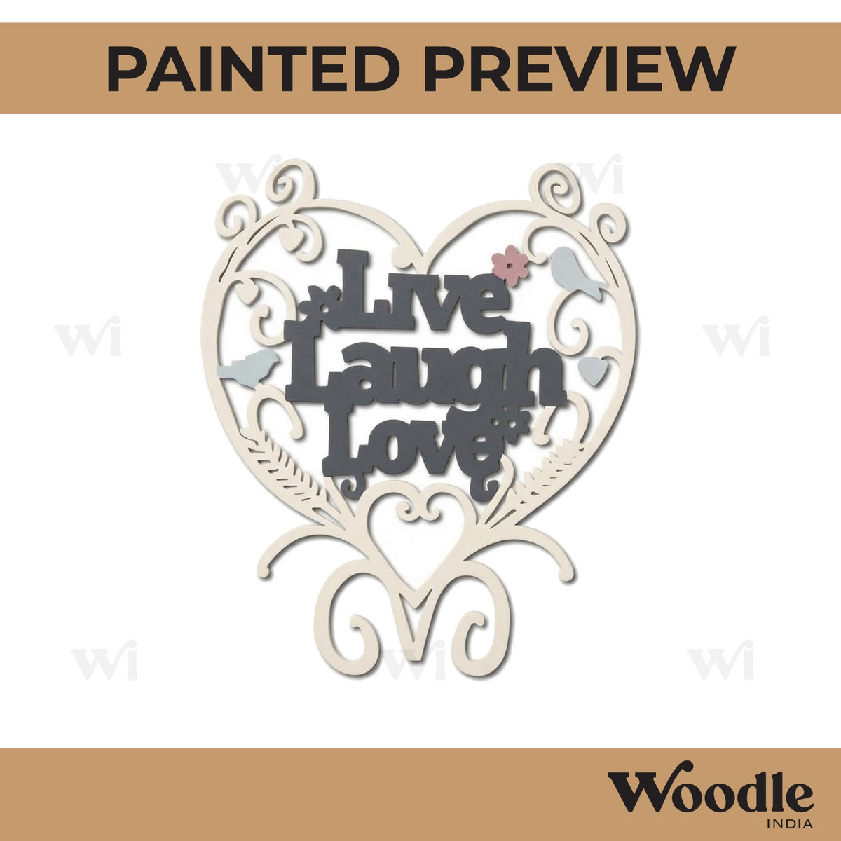 Live Laugh Love Cutout MDF Design 3
