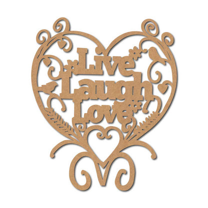 Live Laugh Love Cutout MDF Design 3