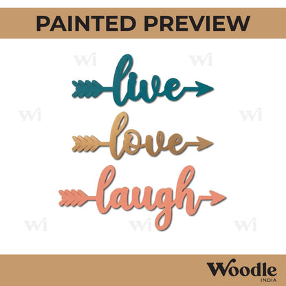 Live Love Laugh Arrow Pre Marked Set MDF Design 1