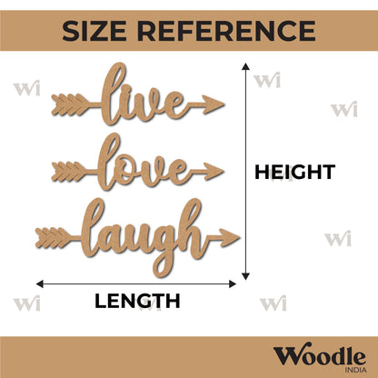 Live Love Laugh Arrow Pre Marked Set MDF Design 1