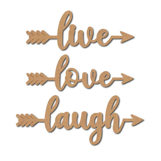 Live Love Laugh Arrow Pre Marked Set MDF Design 1