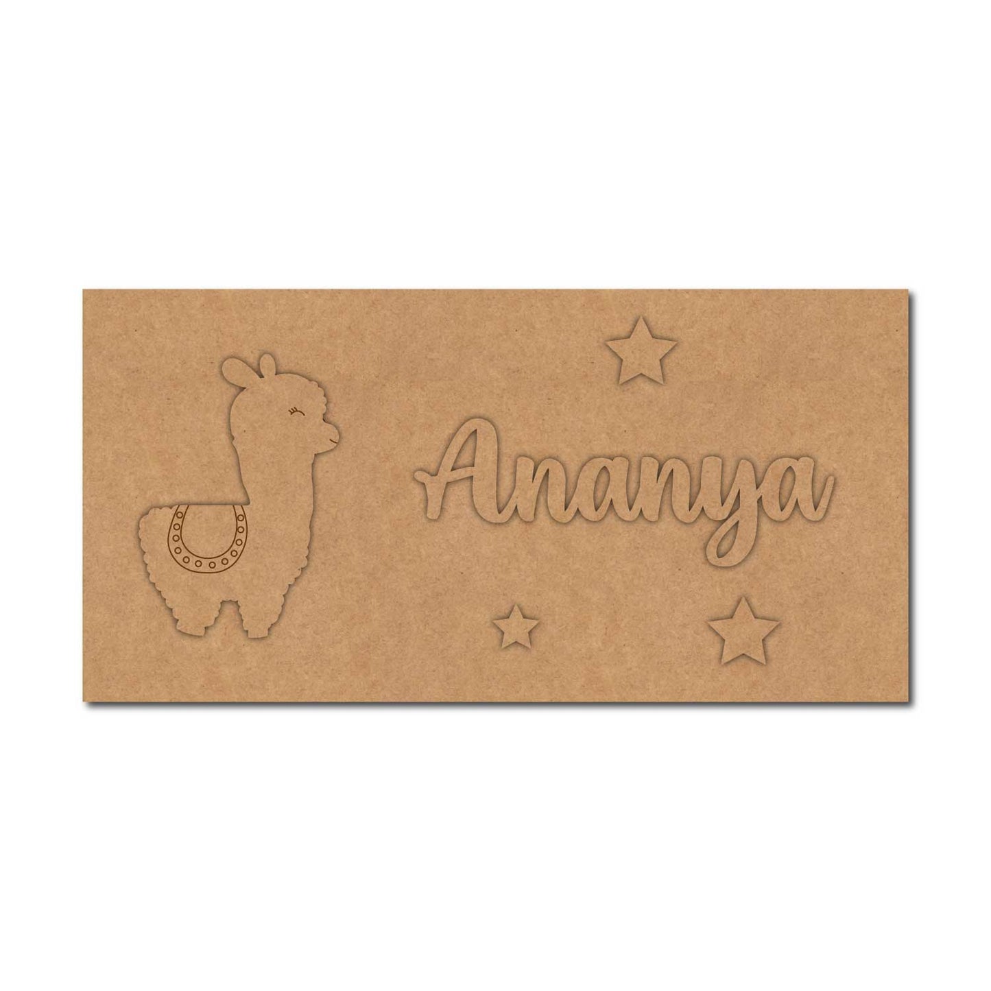 Llama Kids Nameplate MDF Design 1