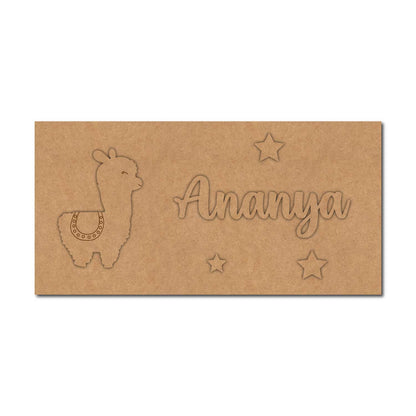 Llama Kids Nameplate MDF Design 1