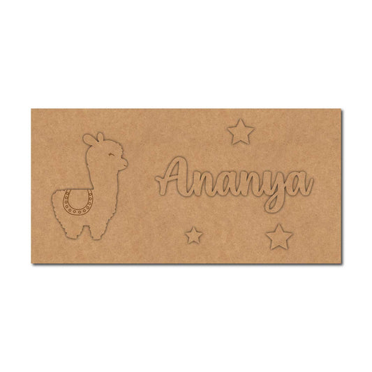 Llama Kids Nameplate MDF Design 1