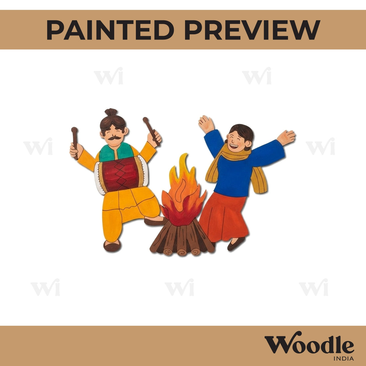 Lohri Bhangra Group Base Pre Marked MDF Design 2