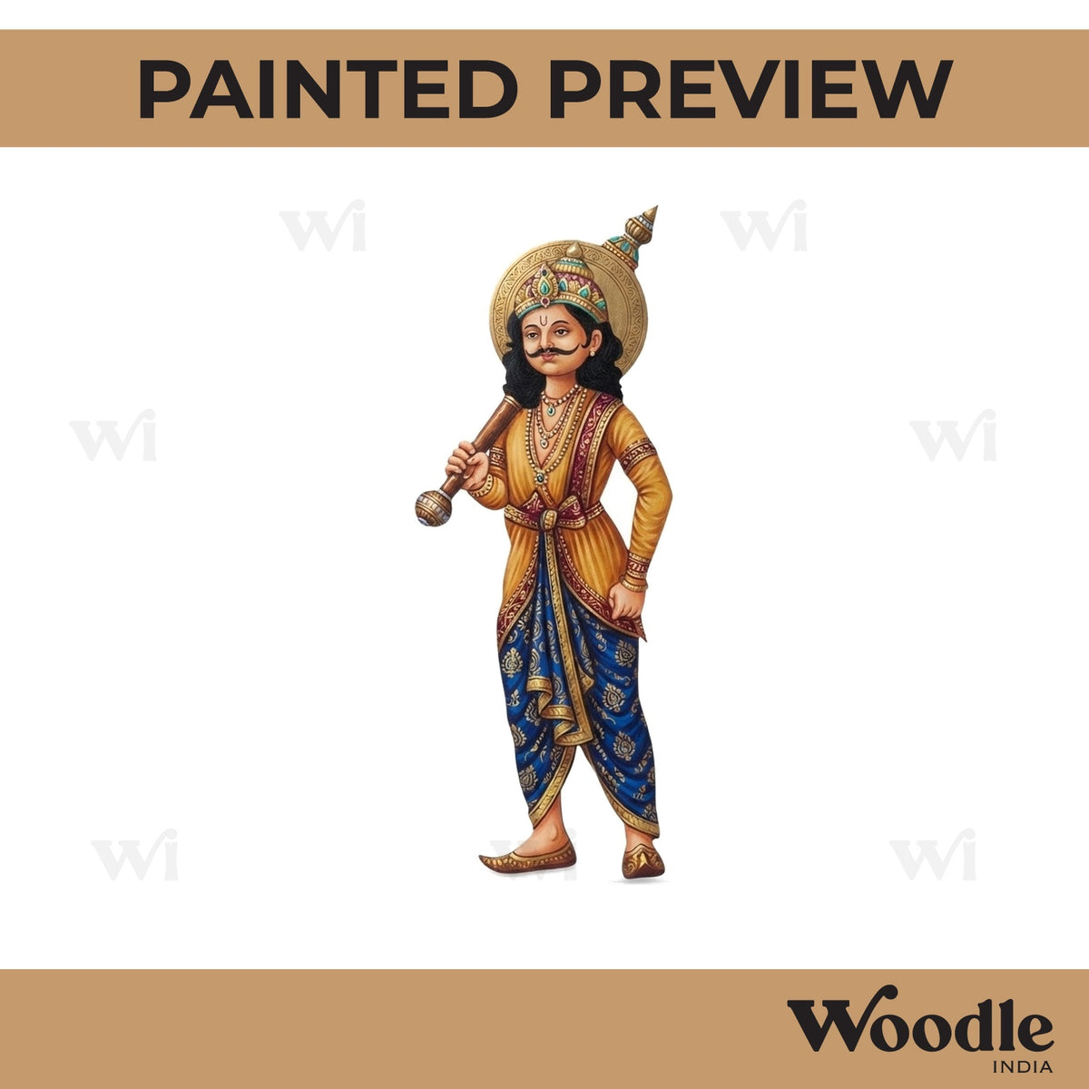 Lord Bheema Mahabharata Pre Marked MDF Design 1