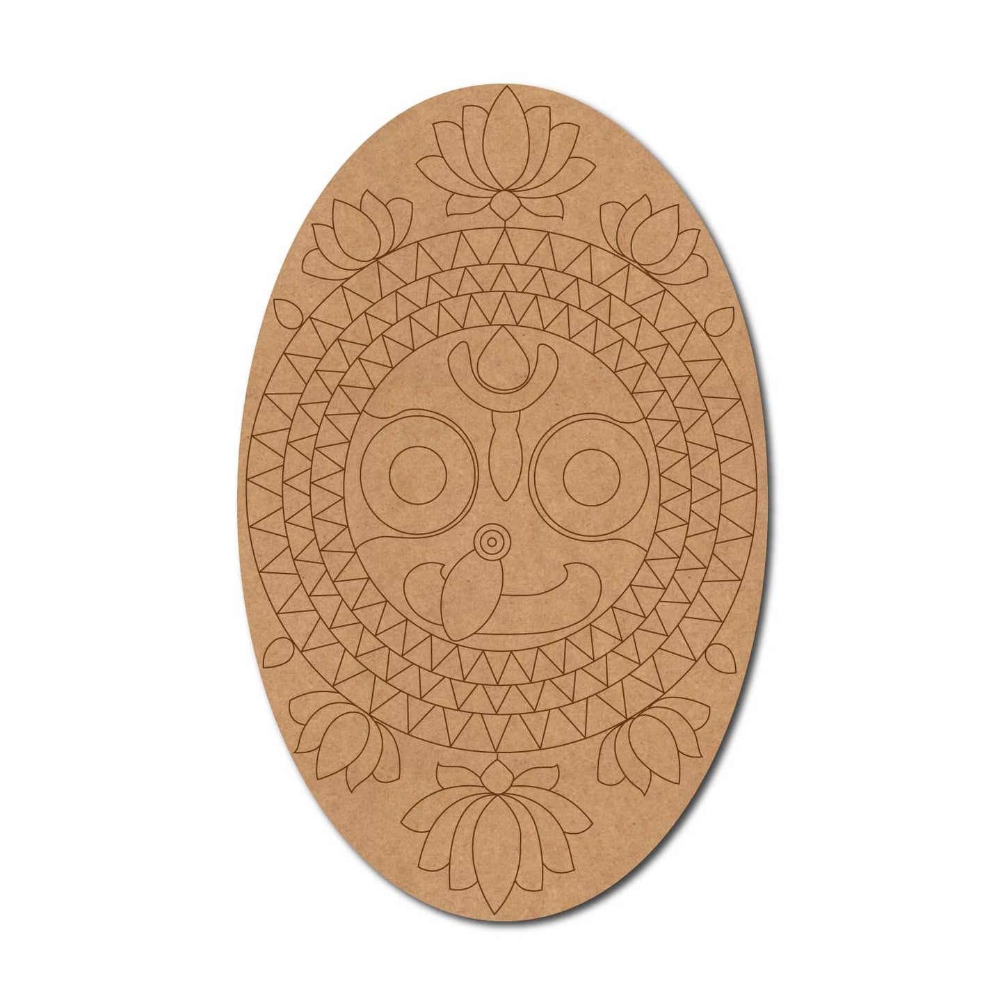 Lord Jagannath Ji Mandala Pre Marked Oval MDF Design 1