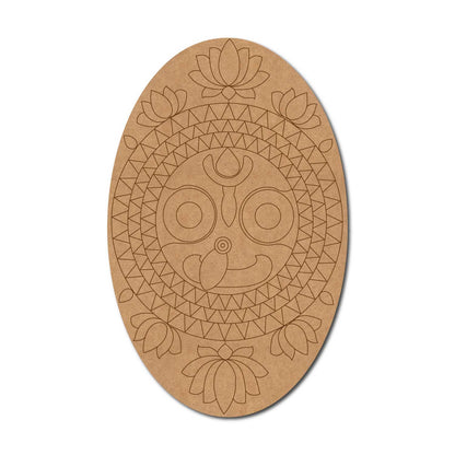 Lord Jagannath Ji Mandala Pre Marked Oval MDF Design 1