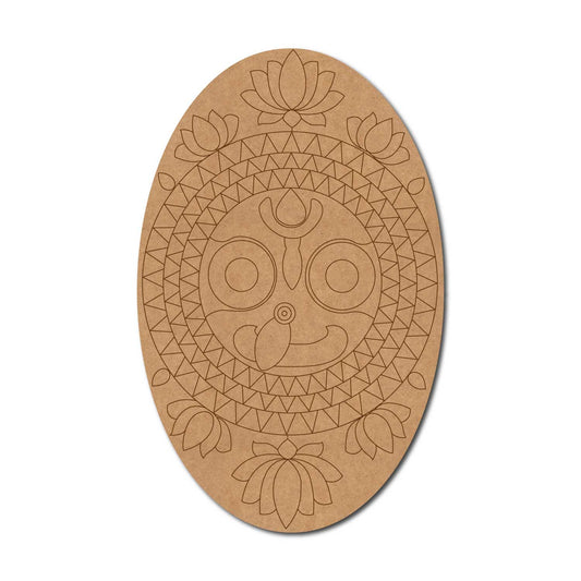 Lord Jagannath Ji Mandala Pre Marked Oval MDF Design 1