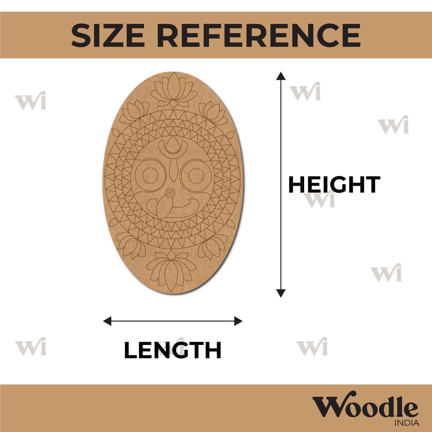 Lord Jagannath Ji Mandala Pre Marked Oval MDF Design 1