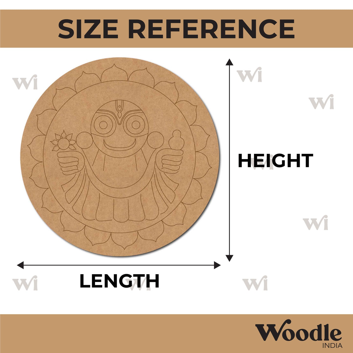 Lord Jagannath Ji Mandala Pre Marked Round MDF Design 1