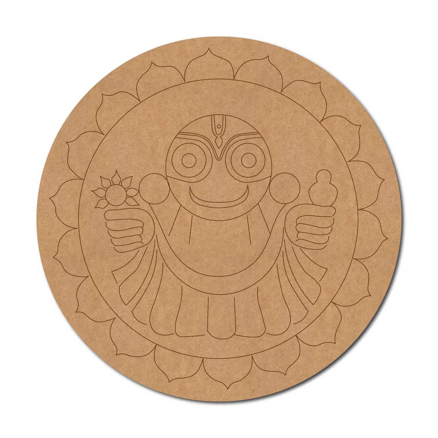 Lord Jagannath Ji Mandala Pre Marked Round MDF Design 1