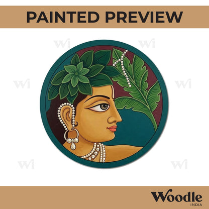 Lord Krishna Pre Marked Round MDF Design 1